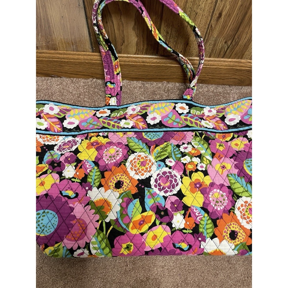 Vera Bradley Tote Large Floral Va Va Bloom Quilted Multicolor Bag Travel Beach